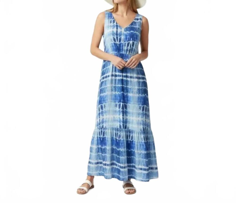 NEW BEACHLUNCHLOUNGE fressia tie dye midi dress in agean blue